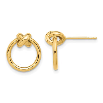 14K Polished Circle Post Earrings