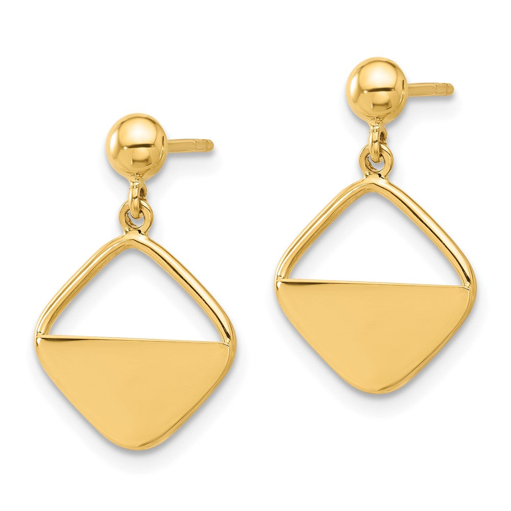 14K Polished Contemporary Dangle Post Earrings
