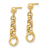 14K Polished Graduated Rolo Link Dangle Post Earrings
