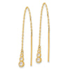 14K Polished Graduated CZ and Chain Threader Earrings