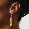 14k Polished Twisted Ovals Dangle Leverback Earrings