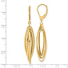 14k Polished Twisted Ovals Dangle Leverback Earrings