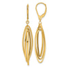 14k Polished Twisted Ovals Dangle Leverback Earrings
