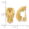 14K 10x18mm Polished and Satin Curved Omega Back Non-pierced Earrings