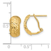 14K 6x13mm Polished and Diamond-cut Omega Back Post Earrings