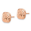 Gold Diamond-cut Square Post Earrings