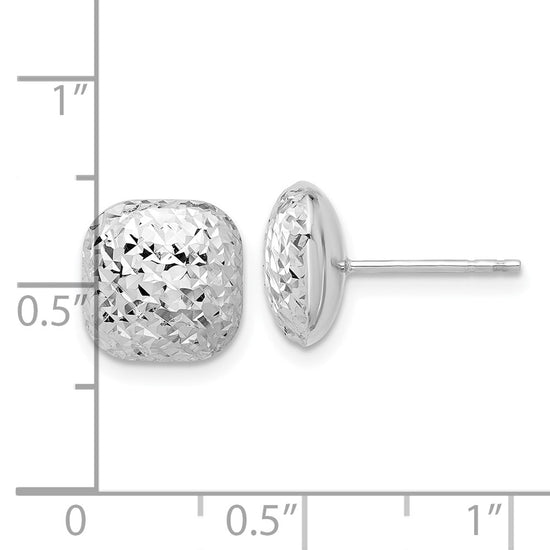 Gold Diamond-cut Square Post Earrings