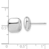 14K White Gold 10mm Polished Puffed Square Button Post Earrings
