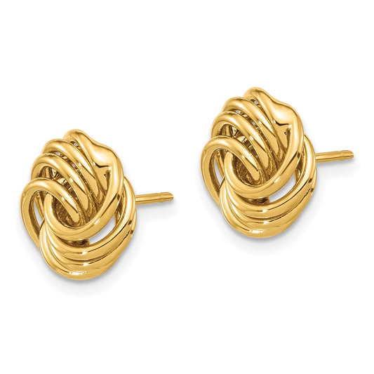 Golden Treasures 14K Polished Love Knot Post Earrings
