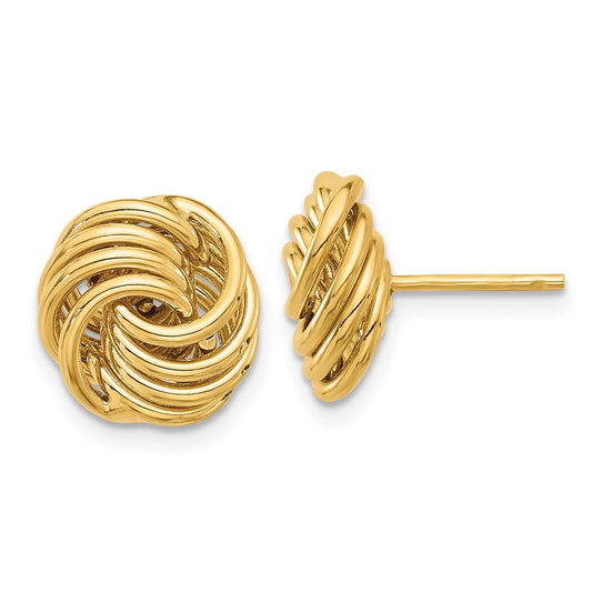 Golden Treasures 14K Polished Love Knot Post Earrings