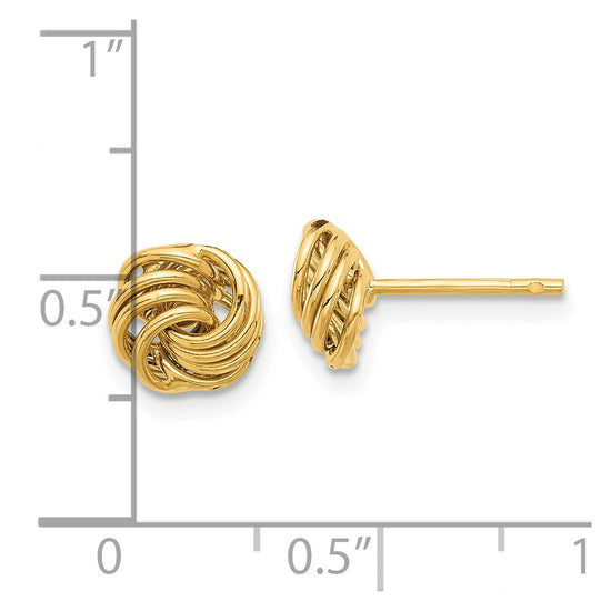 14K 7.5mm Polished Love Knot Post Earrings