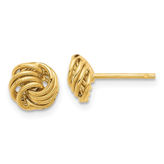 14K 7.5mm Polished Love Knot Post Earrings