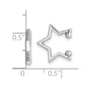14K White Gold Polished Star Pair of Cuff Earrings