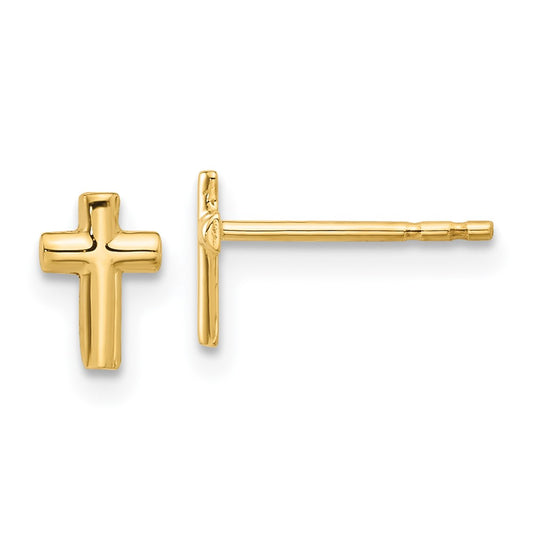 Gold Cross Post Earrings