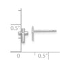 14K White Gold Polished Small Cross Post Earrings