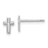14K White Gold Polished Small Cross Post Earrings
