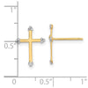 14k and White Rhodium Diamond-cut Cross Post Earrings