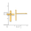 14k and White Rhodium Cross Post Earrings