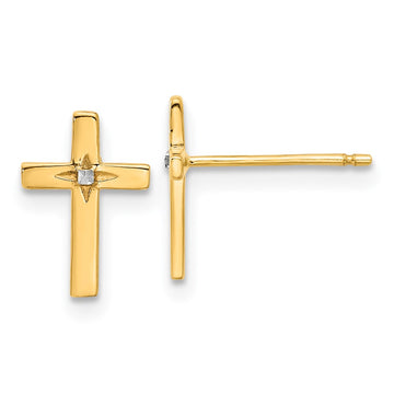 Gold Cross Post Earrings