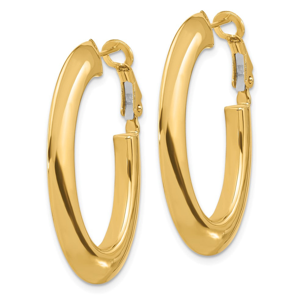 Gold Knife-edge Omega Back Hoop Earrings