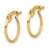 14K 1.1x13mm Polished Knife-Edge Tube Hoop Earrings