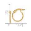 14K 1.1x13mm Polished Knife-Edge Tube Hoop Earrings