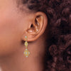 14k and White Rhodium Diamond-cut Filigree Dangle Post Earrings