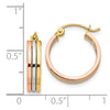 14K Tri Color Hoop Earrings