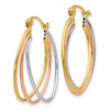 Gold Tri-color Triple Hoop Earrings