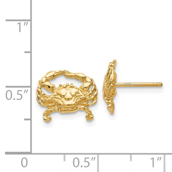 Gold Crab Post Earrings