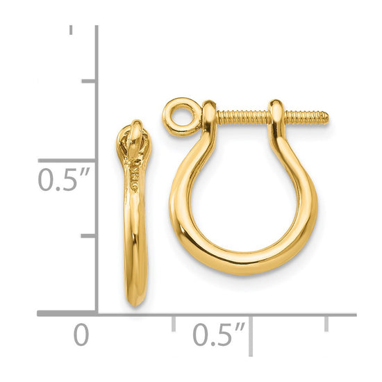 14k  3-D Shackle Link Screw Earrings