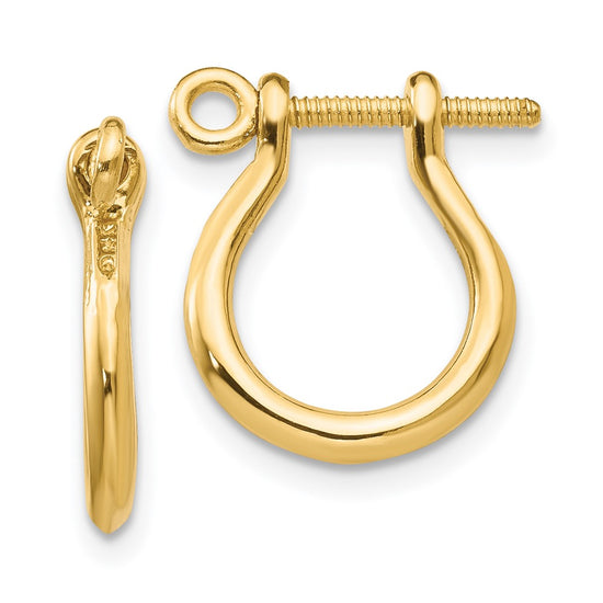 14k  3-D Shackle Link Screw Earrings