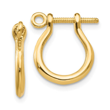 14k  3-D Shackle Link Screw Earrings