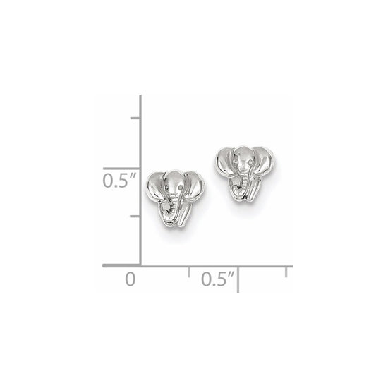 Gold Elephant Post Earrings