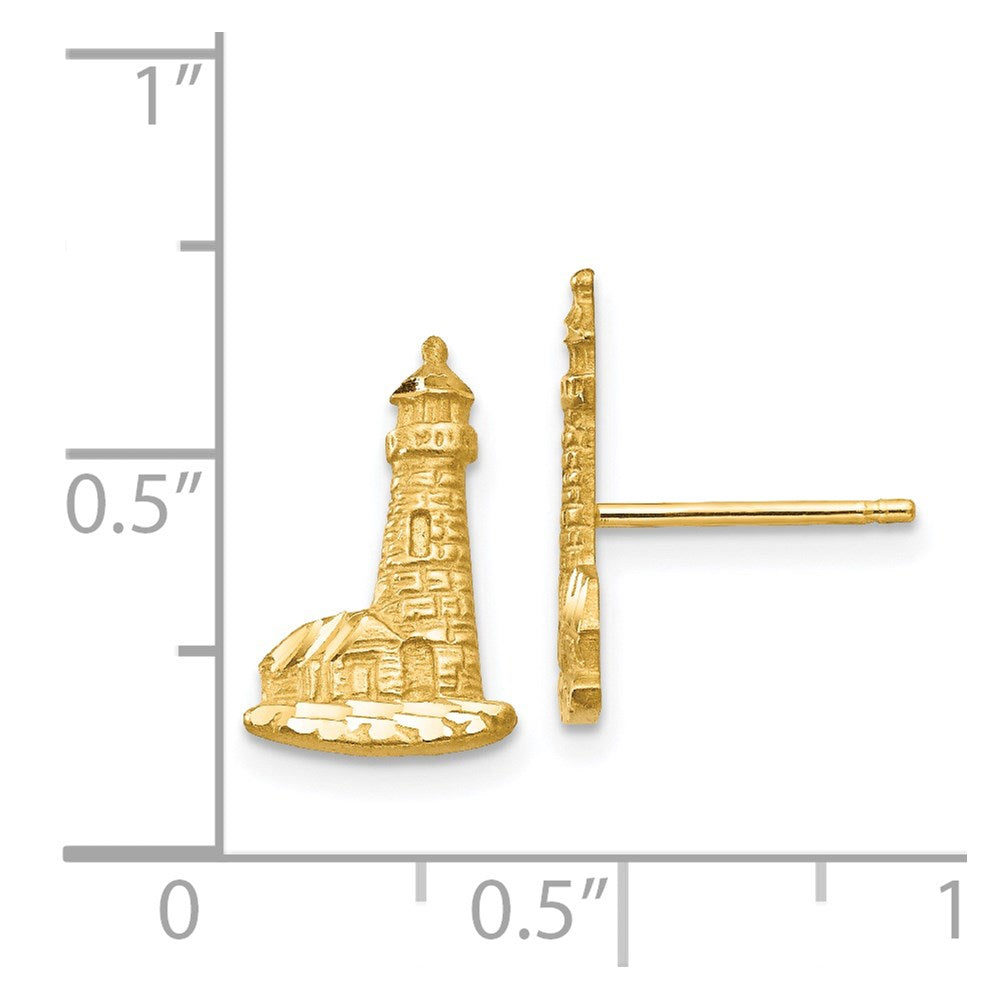14K Diamond-cut Lighthouse Post Earrings