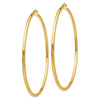 14k 2.25x70mm Polished Round Tube Hoop Earrings
