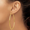 14k 2.25x70mm Polished Round Tube Hoop Earrings