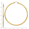 14k 2.25x70mm Polished Round Tube Hoop Earrings
