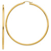 14k 2.25x70mm Polished Round Tube Hoop Earrings