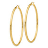 14k 3x70mm Polished Round Tube Hoop Earrings