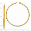 14k 3x70mm Polished Round Tube Hoop Earrings