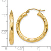 Gold Patterned Diamond-cut Hoop Earrings