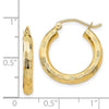 Gold Patterned Diamond-cut Hoop Earrings