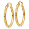 Gold Patterned Diamond-cut Hoop Earrings