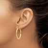 Gold Patterned Diamond-cut Hoop Earrings
