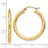 Gold Patterned Diamond-cut Hoop Earrings