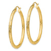 Gold Patterned Diamond-cut Hoop Earrings