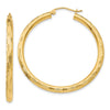 Gold Patterned Diamond-cut Hoop Earrings