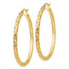 Gold Patterned Diamond-cut Hoop Earrings