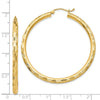 Gold Patterned Diamond-cut Hoop Earrings